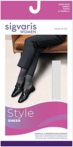 Sigvaris Style Sheer 780 Women’s Closed Toe Knee-High Moisture Wicking Stockings - Light & Comfortable Compression Stocking 20-30mmHg to Relieve Vein Issues