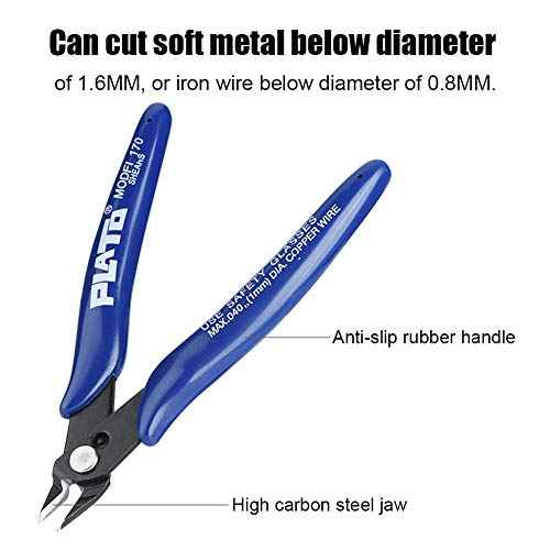3D Printer Cutting Plier, Model 170 Diagonal Pliers, High Carbon Steel Jaw 3D Printer Side Cutting Nippers, Precision Cutter Pliers Diagonal Side Cutter Nippers