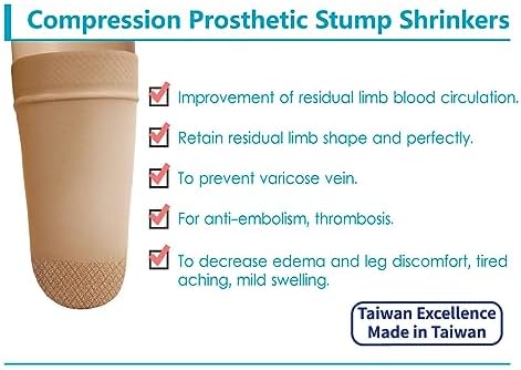 Prosthetic Stump Shrinkers–Above Knee, 35cm, Compression, Amputee Socks, 20-30, Daily use, Taiwan Excellence 2XL