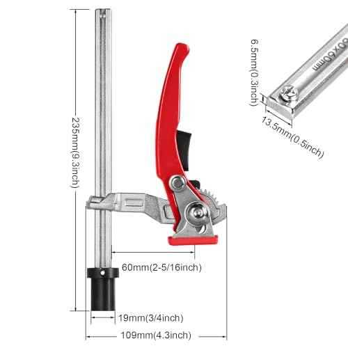 TOOLCOOL MFT Table Workbench Quick Ratchet Bench Dog Clamp 3/4 Inch Dog Hole Clamp Hold Down Clamp for Woodworking (2 Pack)