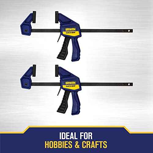 IRWIN QUICK-GRIP Clamps, 4 Piece Set with Bar Clamps, 4-1/4", Handi Clamps, 2" (IRHT83222)