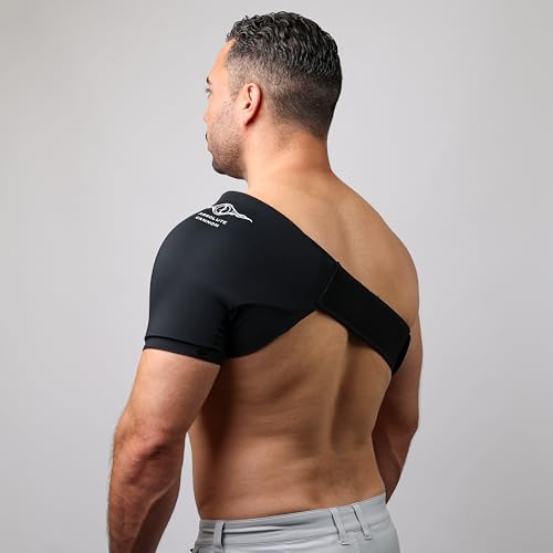 Hot & Cold Shoulder Brace | Reusable Ice and Heat Therapy Sleeve for Shoulder Pain Relief, Recovery, Support, Adjustable and Hands-Free Design | Fits Left & Right Arm for Men & Women