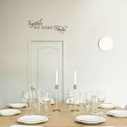 Together We Make A Family - Wall Art Decal Letters Decoration Bedroom Quotes Words Carved Pure Black Vinyl Motto D?cor Stickers