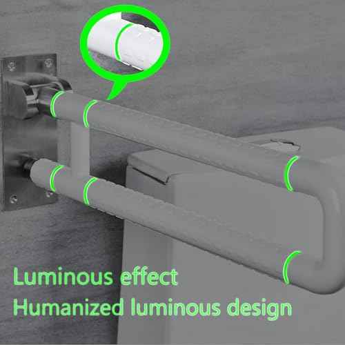 28 Inch Toilet Grab Bar Flip Up Stainless Steel with ABS Handicap Rails Load Capacity of 150 kg 330 lbs Grab Bars Toilet Rail Bathroom U Shaped and Wall Mount Safety for Injured Patients White