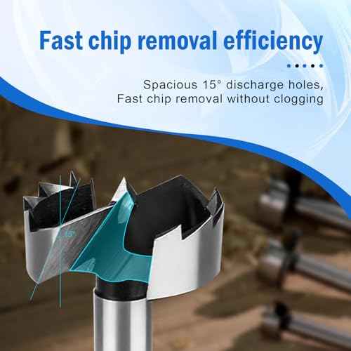 1-1/2 Inch Forstner Drill Bits, Made of Carbon Steel Forstner Bit for Wood,Wood Drilling Hole Saw, Woodworking Hinge Cutter Tool for Wood Plywood Plastic with Storage Case