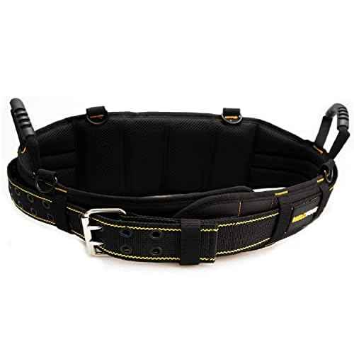 MELOTOUGH Padded Electrician Tool Belt Tradesman Pro Padded Tool Belt With Back Support Heavy Foam Padding Carrying Handle,4 Suspenders D ring hook (XXL)
