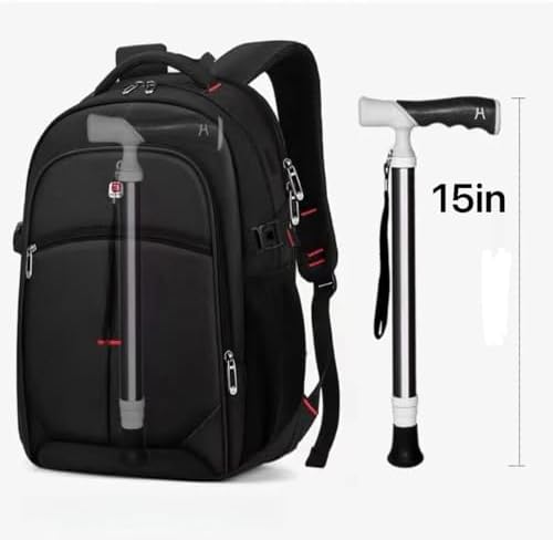 Ruyi Folding Cane for Stability, Walking Cane for Men, Folding Canes for Women Adjustable for Travel, Dual Modes Handle (Sticks or Canes) with Daily Pill Box