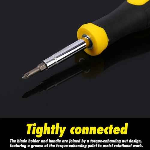 6-in-1 Screwdriver Set, Multi-Bit Screwdriver with Magnetic Tip, Screwdriver, Ergonomic Handle, Portable Repair Tool, Suitable for Home, Furniture, Automotive, Garden Use, etc.