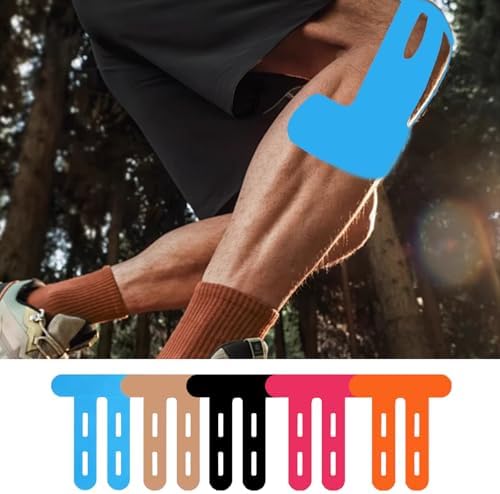 Precut Knee Kinesiology Tape - 22 Pcs Precut Kinesiology Tape for Knees Waterproof Strips Elastic | Breathable Joint Stability Hypoallergenic Latex-Free Tape, Black