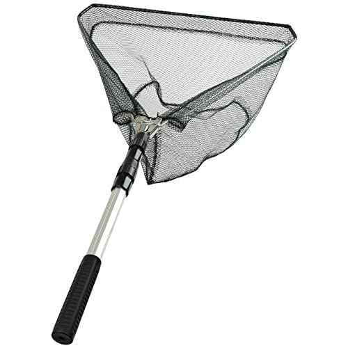 RESTCLOUD Fishing Landing Net with Telescoping Pole Handle, Fishing net Freshwater for Kids Men Women, Extend to 40-63 Inches