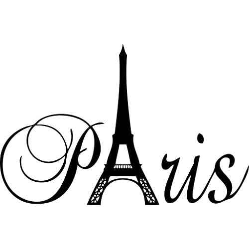 Black 20" x 13" Paris Tower Girls Room Wall Decal Home Decor Vinyl Black