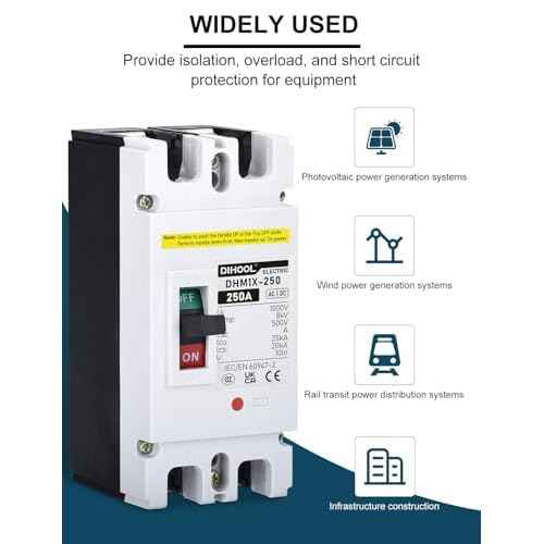 DIHOOL Battery DC Disconnect Switch, 250 Amp DC Breaker for Main Power Station Solar System, UPS