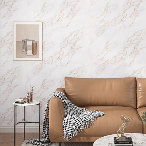 Gold Marble Contact Paper Peel and Stick Countertops for Kitchen Countertop Waterproof Removable Matte White Marble Wallpaper for Bathroom Counter Table Furniture 15.7'' x 78.7''