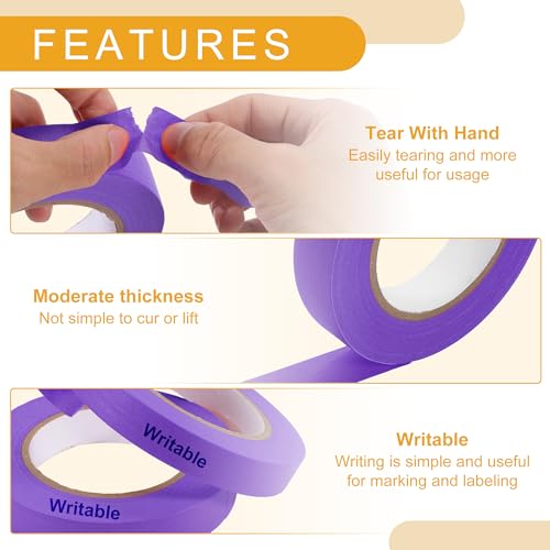 1 Pc 1 Inches x 60.1 Yards Universal Painters Tape - DIY Car Auto Paint for Masking Tape No Residue - Crepe Paper Purple