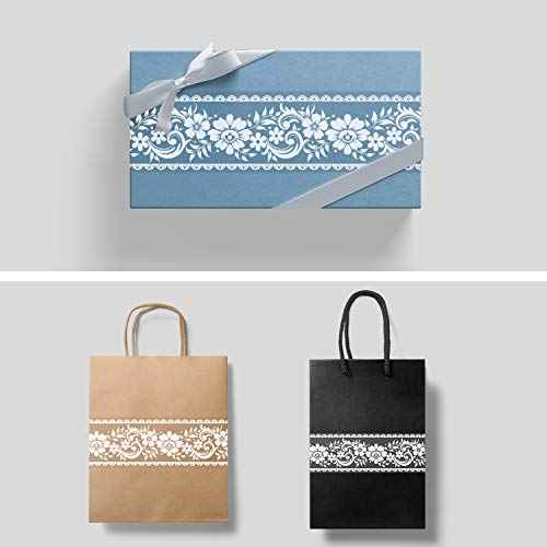 Livelynine Transparent Flower Wallpaper Border Stick and Peel Window Floral Wallpaper Borders for Bedrooms Bathrooms Lace Wall Decals for Kitchen Laundry Window Decals Mirror Frame Border 4in x32.8 ft