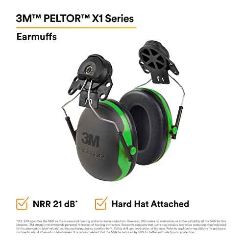 3M PELTOR Ear Muff Hearing Protection, X1 Series, Noise Protection, Construction, Manufacturing, Maintenance, Automotive