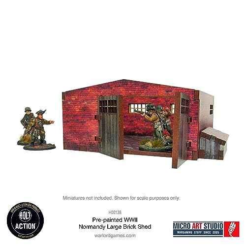Micro Art Studio: WW2 Normandy Large Brick Shed HDF Prepainted Terrain