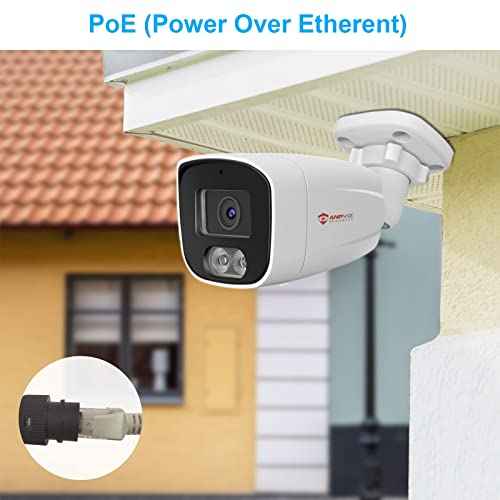 Anpviz 4MP PoE IP Bullet Camera with Microphone/Audio, IP Security Camera Outdoor Indoor, Night Vision 65ft, Waterproof IP66, 108¡Æ Wide Angle 2.8mm Lens, 24/7 Recording, NDAA Compliant (U Series)