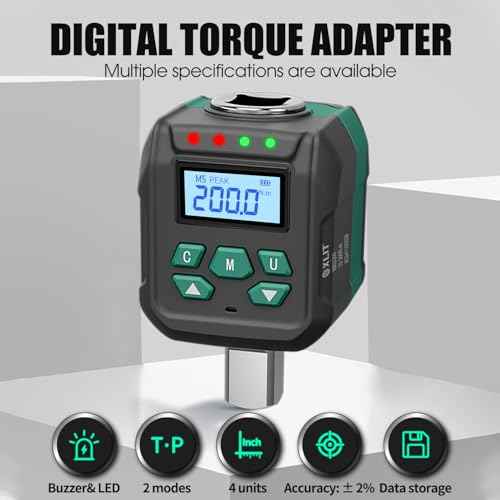 1/2¡° Digital Torque Adapter Set with Socket Adapters (1/4", 3/8") - ¡¾2% Accuracy, 7.4-147.5 ft-lb, Buzzer & LED Alerts, Working with Ratchet Wrench, Breaker Bar - For Automotive, Motorcycle & Car