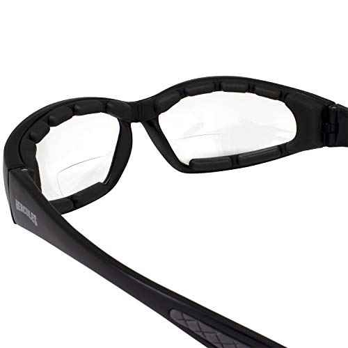 Global Vision Eyewear Hercules Anti-fog Safety Glasses with EVA Foam 2 Pairs 1.5 Bifocal (1 Clear, 1 Smoke)