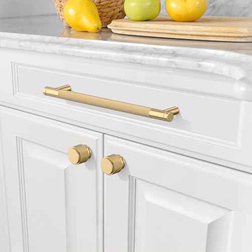 Amerdeco 10 Pack Champagne Bronze Cabinet Pulls 7.5 Inch(192mm) Hole Center Drawer Pulls Cabinet Hardware Kitchen Cabinet Handles for Bathroom ZH0031