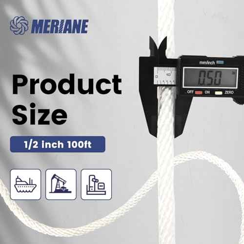 1/2 Inch Nylon Rope 100 Ft ? Multipurpose Solid Braided Rope ? Ideal Use for Camping, Clothesline, Marine, Flag Line ? Abrasion & UV Resistant ? Shock Absorption Rope for Indoor Outdoor