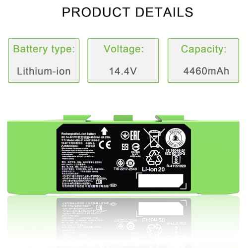 Dentsing ABL-F Battery for iRobot Roomba i7 i7+ j7 j7+ 7158 7150 7550 7558 i3 i3+ 3150 i4 i4+ 4150 i8 and e5 e6 e5150 e6198 Replacement Battery for Roomba i & e & j Series 4460mAh 14.4V