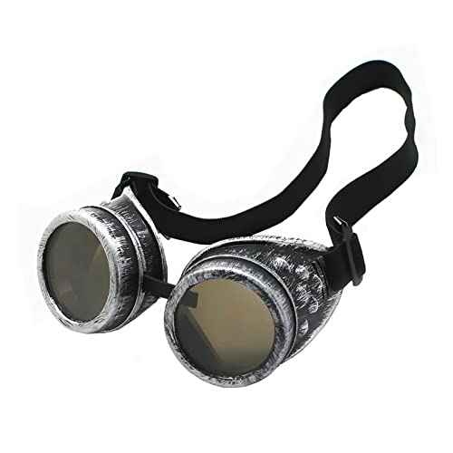 WEICHUAN Vintage Steampunk Goggles Mad Scientist Goggles Cosplay Punk Glasses for Adult, Women, Men Halloween Costume