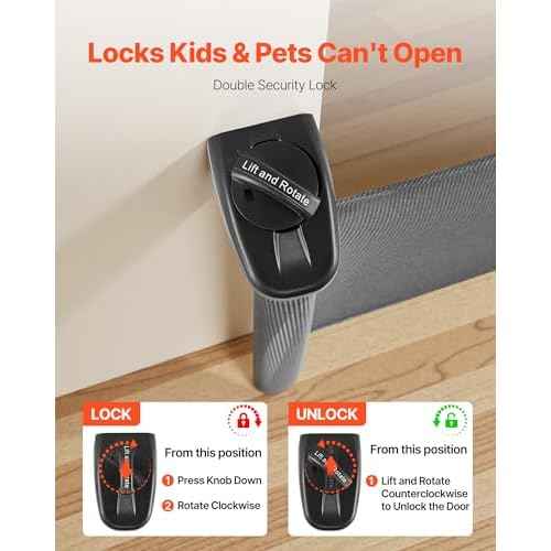 VEVOR Retractable Baby Gate, Extends to 72.8 inch Wide, 31.3 inch Tall, with Security Lock, Easy to Use, Walk Through Without Tripping, Mesh Dog Gate for Stairs, Hallways, Indoor/Outdoor, Black