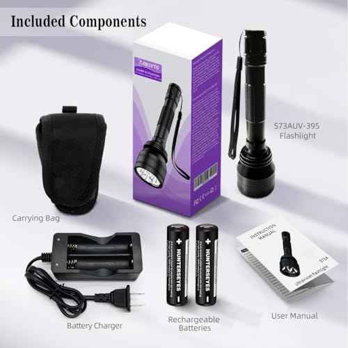 Black Light UV Flashlight, High Power Blacklight Flashlight Rechargeable, 385-395nm Wavelength Beam Best for Pet Urine Detection, Scorpion, Resin Curing, Bed Bug