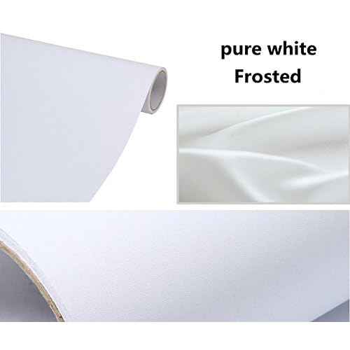 Solid Color Frosted Waterproof Wallpaper Shelf Drawer Liner Self-Adhesive Cabinet Sticker 15.6 Inch by 98 Inch (White)