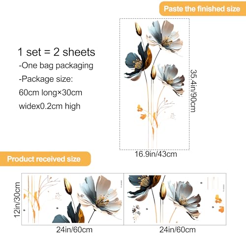 New Chinese Style Relief Lotus Wall Decal 3D Floral Wall Sticker DIY Removable Peel and Stick Wall Art Mural for Living Room Bedroom Porch Sofa Background Board Furniture Decoration
