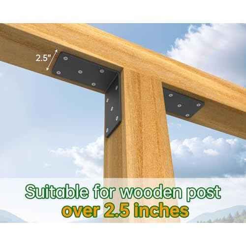 5x5x2.5¡° Heavy Duty Angle Bracket£¬ (8PCS) L Bracket for Shelves Fence Pergola Post Wood£¬90 Degree Corner Brace for Floating Shelf Countertop Support