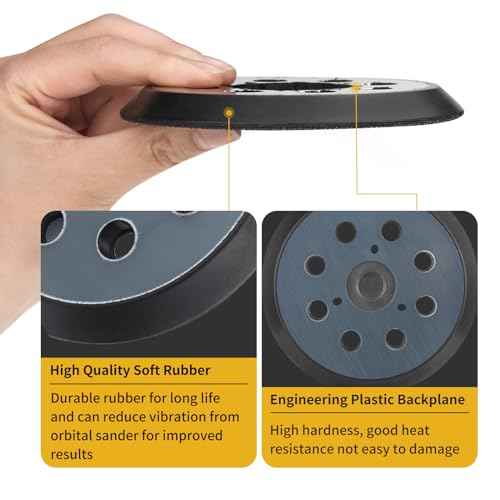5 Inch 8 Hole Orbital Sander Replacement Pad for Porter Cable 343 343k 343VSK 390 390K 382 Random Orbit Sanders - Hook and Loop Sanding Pad Parts