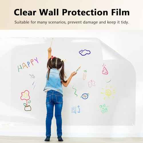 Clear Contact Paper Peel and Stick Wallpaper for Bathroom 15.8" Clear Wall Protector Removable Wallpapers for Countertops Transparent Wall Protective Film Waterproof Wallpaper for Kitchen Backsplash