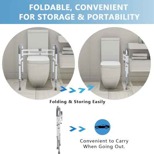 Toilet Rails - Toilet Safety Rail for Elderly Adults - Adjustable Bathroom Toilet Handles - Toilet Safety Frame & Rails - Toilet Grab Bars for Senior, Handicap & Disabled,Fits Most Toilets