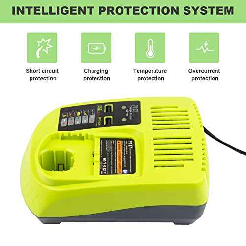 Futurebatt 18V Rapid Charger Replacement for Ryobi P117 12V-18V Battery One+ Lithium-Ion/NiCad/NiMh Battery P102 P108 P189 P197 P103 P105 P107 P190 P191 PBP002 PBP005