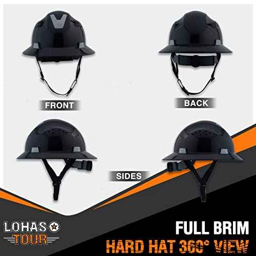 Full Brim Hard Hat Safety Helmet Vented ANSI Z89.1 Approved OSHA Hard Hats Construction Men Women Adult