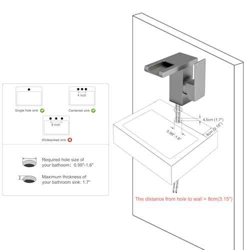 Hoimpro LED Waterfall Bathroom Faucet Brushed Nickel, Single Handle Bathroom Sink Faucet 1 Hole, 3 Colors Light Changing, with Pop-up Drain and cUPC Supply Lines, Stainless Steel
