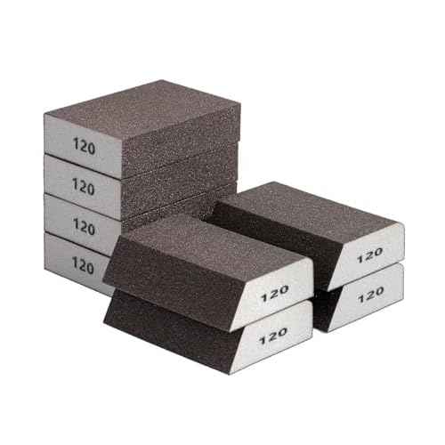 Bates- Sanding Sponge, 8 pcs, 120 Grit, Washable and Reusable, Sandpaper Block, Sanding Blocks for Wood, Sanding Pad, Drywall Sanding Block, Drywall Sanding Sponge