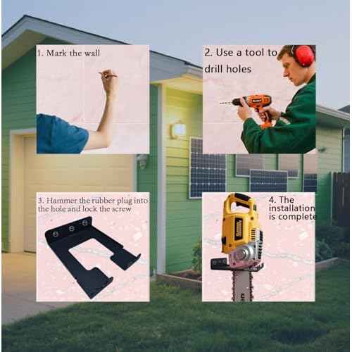 Heavy Duty Wall Mount Trimmer Rack, Reinforced Sidewall Organizer Hanger for Weedeater, Chainsaw, Grass Trimmer & Leaf Blower, Garage Garden Tool Storage