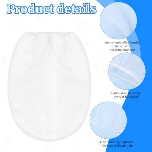 10 PCS Paint Strainer 1 Gallon, Paint Strainer Bags Regular Fine Mesh Elastic Top Bag Strainers for Paints Sprayers (White)
