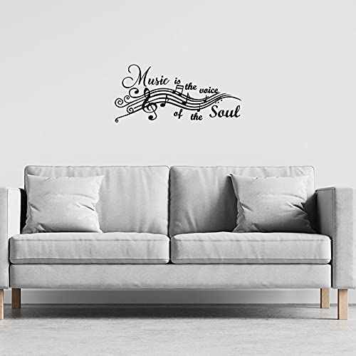 Music is The Voice of The Soul Vinyl Wall Decals Quotes Sayings Words Arts Lettering for Music Room