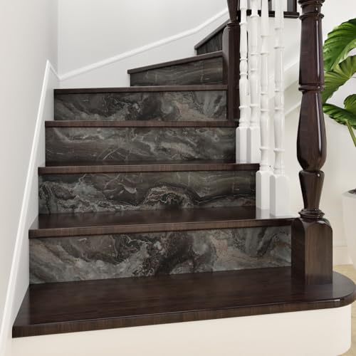 Wallercity Matte Brown Marble Contact Paper Granite Peel and Stick Countertops Wallpaper for Kitchen Bathroom Cabinets Vinyl Waterproof Marble Wall Paper for Home Decor 15.8''x78.7'' Decorative Film