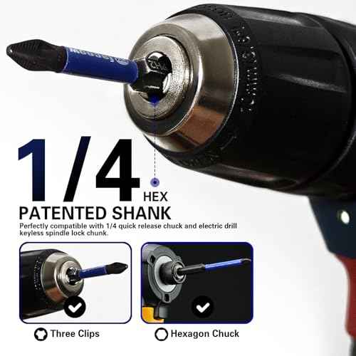 16 Pack Phillips Impact Driver Bits, #2 Phillips Head Magnetic Screwdriver Bits Set, 1" - 6" S2 Alloy Steel Impact Bits, 1/4" Hex Shank Screwdriver Drill Bit, CNC Machined ph2 Impact Drill Bits