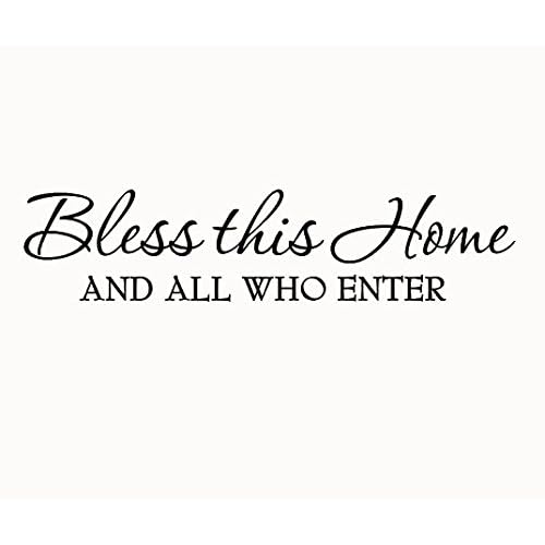 Bless This Home and All Who Enter Wall Decals Quotes Religious Sayings Vinyl Wall Art Decor Home Blessing