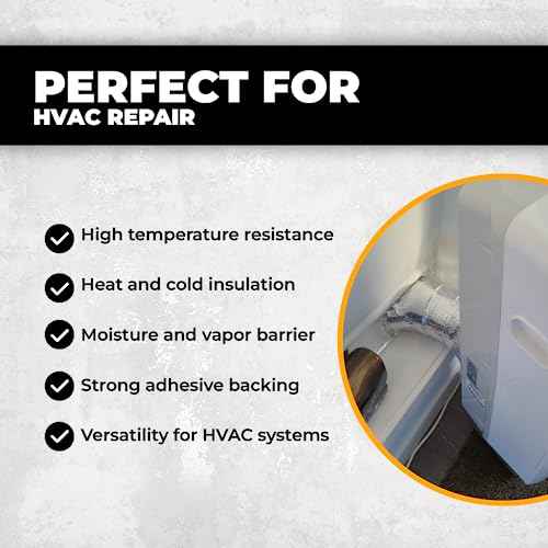 WOD Aluminum Foil Tape - 1/2 inch x 50 yds. Heat Shield Reflective Sealant Tape - Ideal for HVAC, Duct, Pipe, and Metal Insulation and Repair. Low and High Temperature Resistant AFTR28