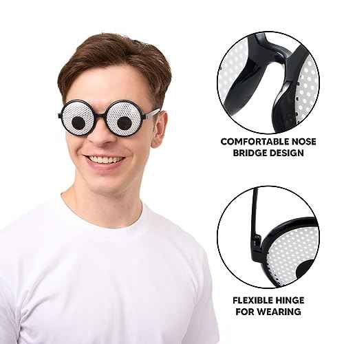Spooktacular Creations 3PCS Eyes Glasses, Halloween Funny Eyeball Glasses, Silly Glasses for Kids Men Women, Halloween Costume Accessories