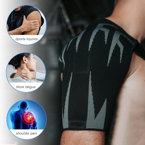 Anaconda Shoulder Brace for Men, Adjustable Compression Support Sleeve, Rotator Cuff Shoulder Brace, Compression Support Pain Relief, Arm Sling Injury and Torn Rotator Cuff for Left or Right Arm(Large