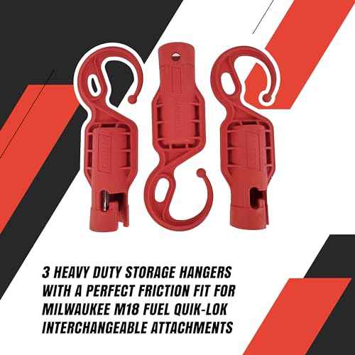 DAULT American-Made Heavy Duty Garage Storage Hooks for Milwaukee M18 Fuel Quik-lok | Updated Version for Dust Protection, Hangers | Utility Hooks | Set of 3 | Made in U.S.A. (Patented)
